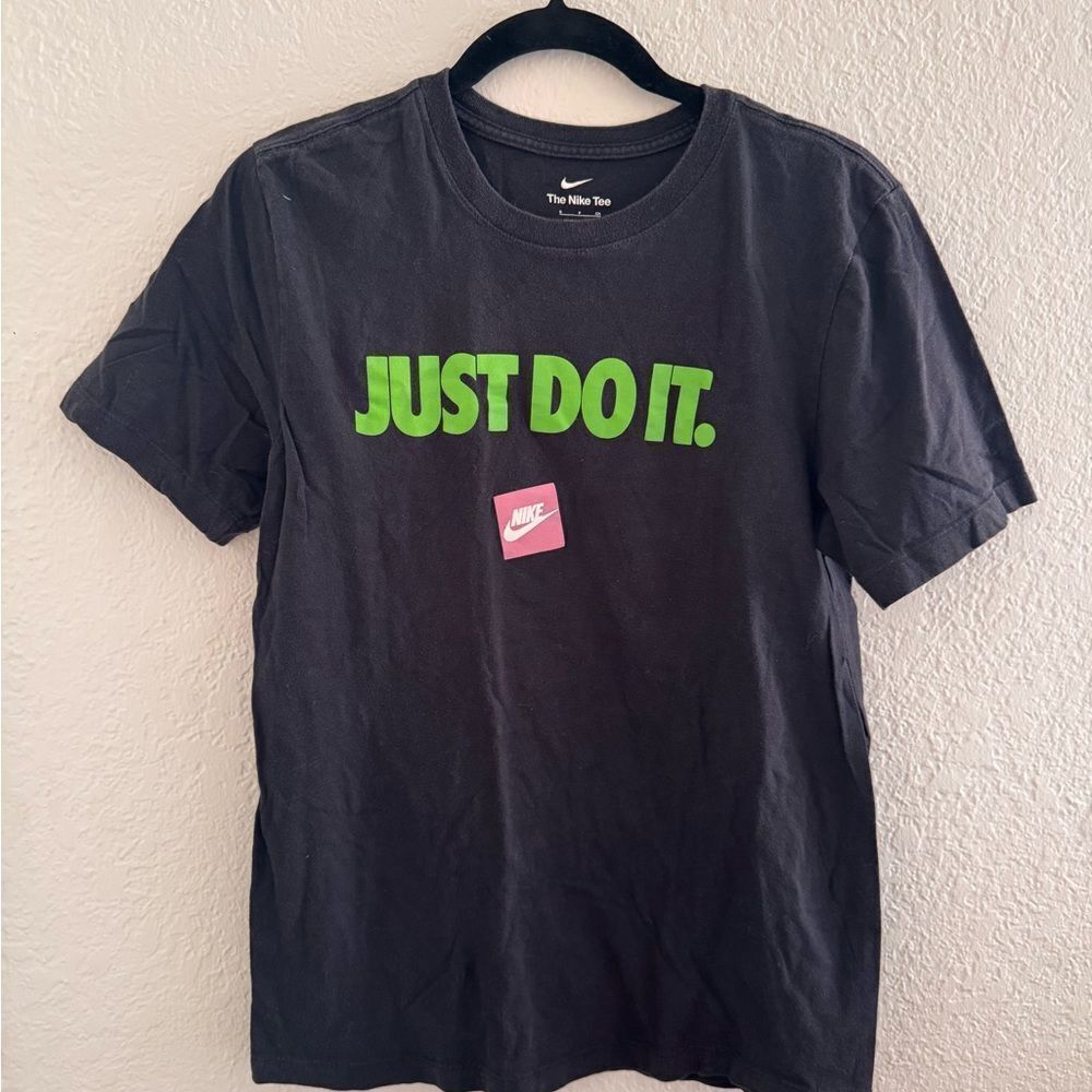 Nike Black T-Shirt with Green Print